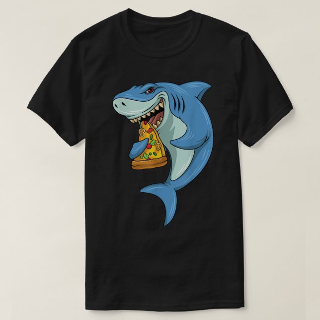 Shark Pizza Shark isst Pizza Shark und Pizza T-Shirt (Design vorne)