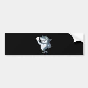 Shark Poker Player - Funny Shark Gifts Autoaufkleber