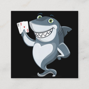 Shark Poker Player - Funny Shark Gifts Quadratische Visitenkarte