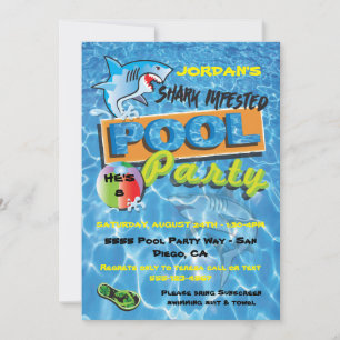 Shark Pool Geburtstagsparty Einladungen