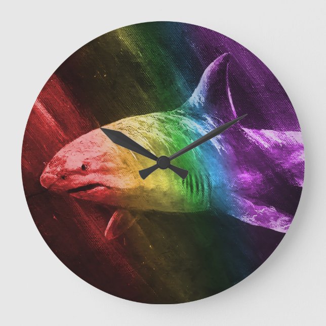Shark Pride Große Wanduhr (Vorderseite)