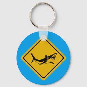 shark road sign schlüsselanhänger