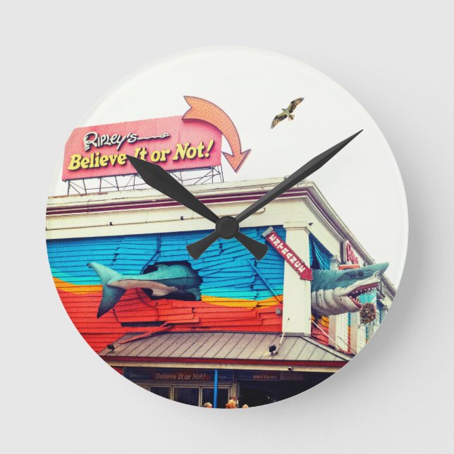 Shark  runde wanduhr (Vorderseite)