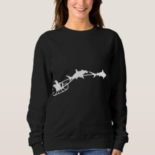 Shark Santa Claus Sleigh Niedliche Weihnachtsfeier Sweatshirt