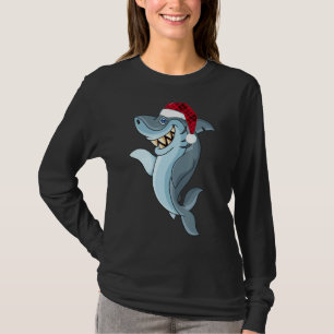Shark Santa T-Shirt Buffalo Kariert Shark Hat Weih