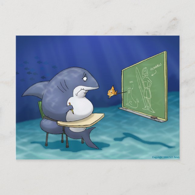 Shark School Postcard Postkarte (Vorderseite)