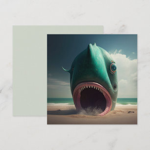Shark sculpture on the beach karte