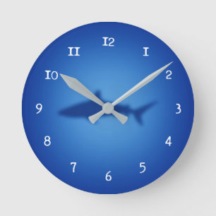 Shark silhouette runde wanduhr