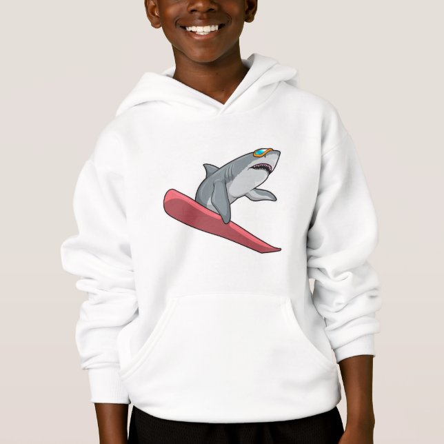 Shark Snowboarder Snowboard Hoodie (Vorderseite)