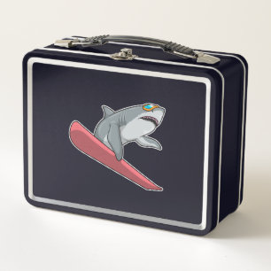 Shark Snowboarder Snowboard Metall Brotdose