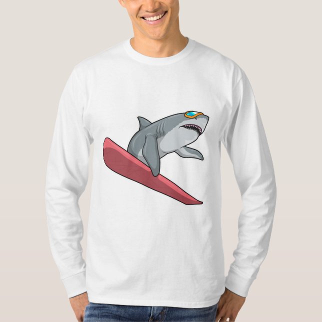 Shark Snowboarder Snowboard T-Shirt (Vorderseite)