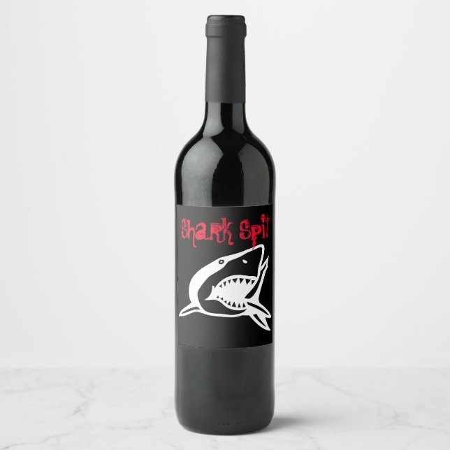 Shark Spit Boot Great White Boot Ozeane Segeln Weinetikett (Vorderseite)