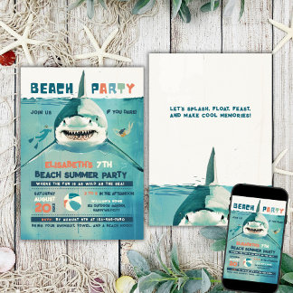 Shark Summer Beach Party Einladung