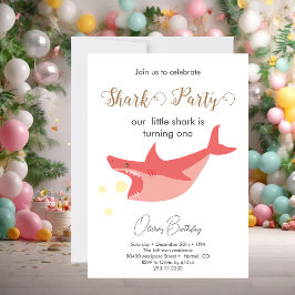 Shark Summer Party Baby Bash Geburtstagsparty Invi Einladung