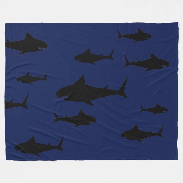 Shark Swarm Fleecedecke (Vorderseite (Horizontal))