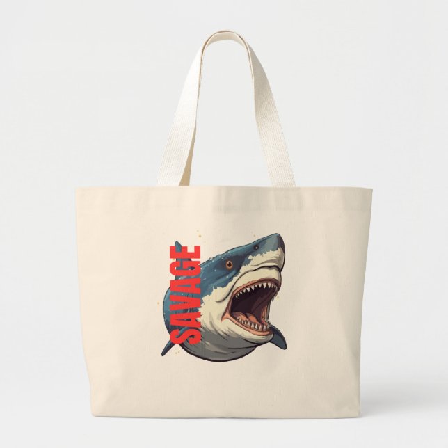 Shark Tote Bag Jumbo Stoffbeutel (Vorne)