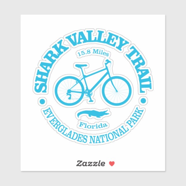 Shark Valley Trail (Radfahren) Aufkleber (Blatt)
