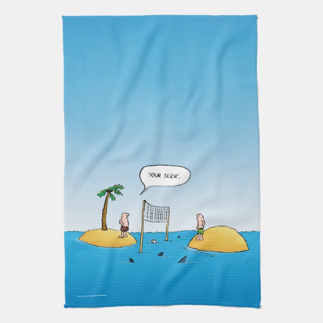 Shark Volleyball Drôle serviettes de toilette cari (Vertical)