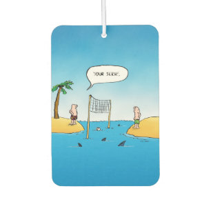 Shark Volleyball Funny Cartoon Autolufterfrischer