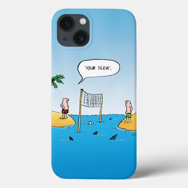 Shark Volleyball Funny Cartoon Case-Mate iPhone Hülle (Rückseite)