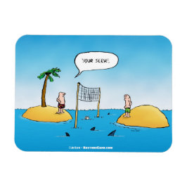 Shark Volleyball Funny Cartoon Magnet