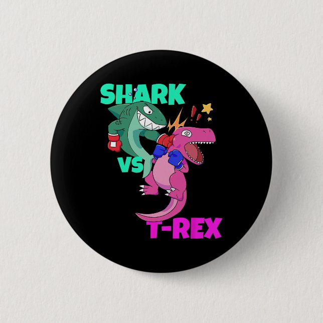 Shark Vs Dinosaur T Rex Boxhandschuhe für Kinder J Button (Vorderseite)