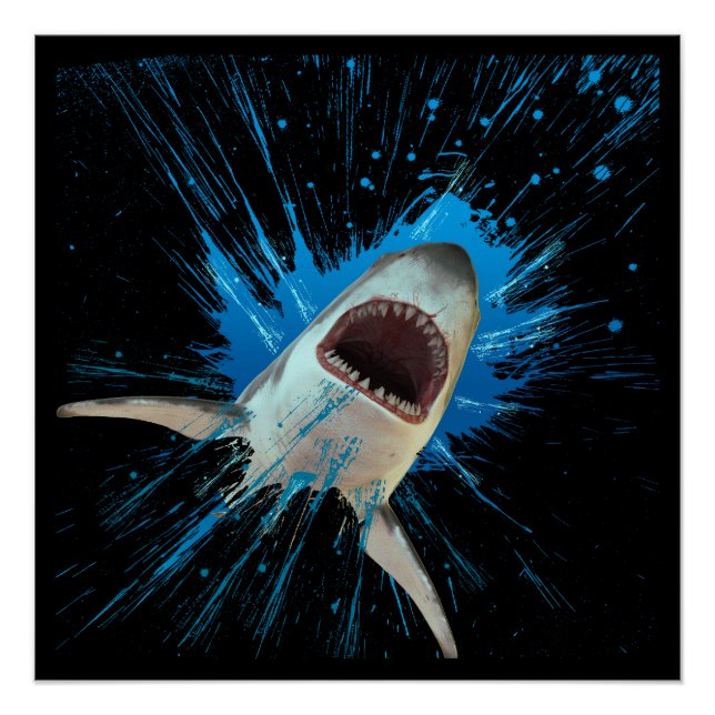 SHARK WASSER SPLASH OCEAN POSTER (Vorderseite)