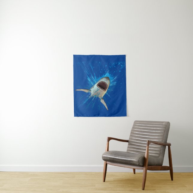 SHARK WASSER SPLASH OCEAN WANDTEPPICH (Beispiel)