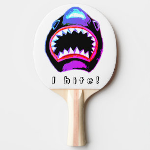 Shark Watercolor Pink Lila Illustration Tischtennis Schläger