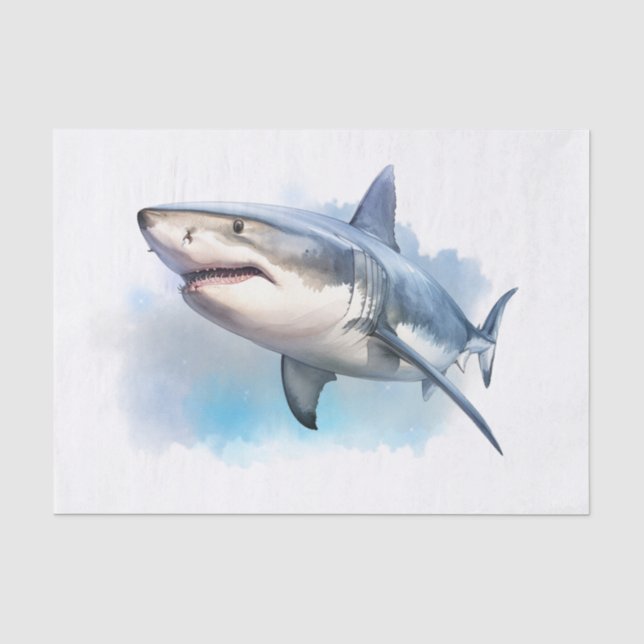 Shark Watercolor Seidenpapier (Vorderseite)
