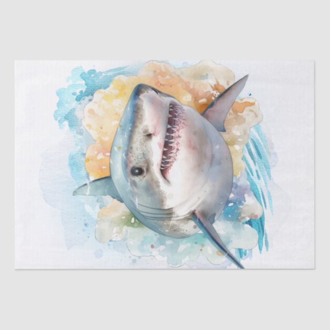Shark Watercolor Seidenpapier (Vorderseite)