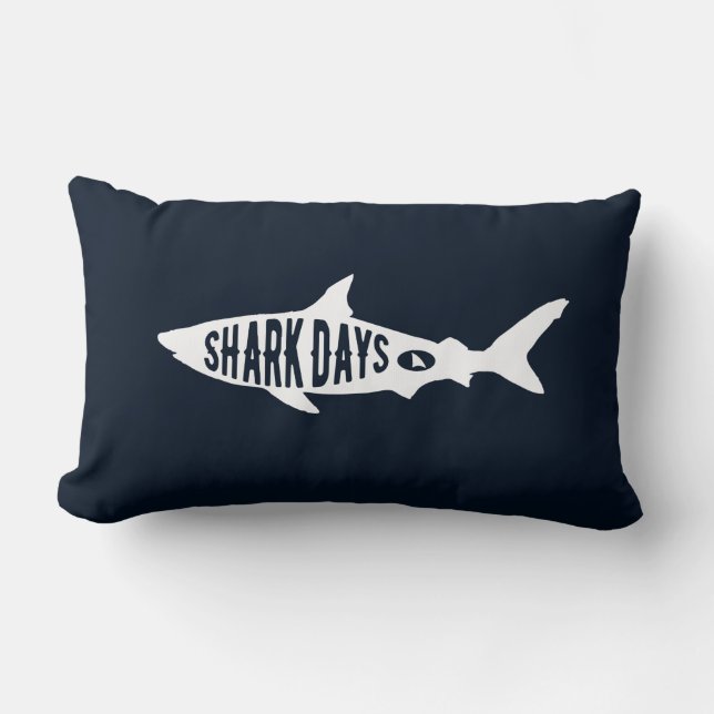 Shark Week Sharks Lover Gifts Typography Art Lendenkissen (Vorderseite)
