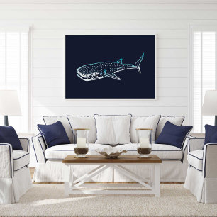 Shark Whale Print Shark Whale Wall Print Poster