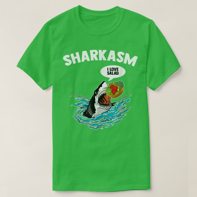 Sharkasm I Liebe Salad Meme Humoriges Vegetarian V T-Shirt (Design vorne)