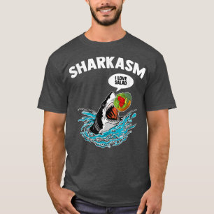 Sharkasm I Liebe Salad Meme Humoriges Vegetarian V T-Shirt