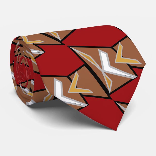 SharKC Borders RED: KC Style Krawatte (Gerollt)