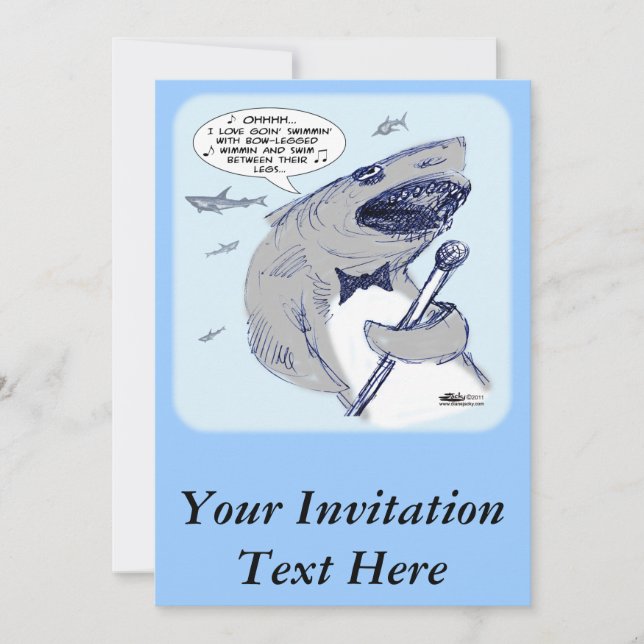 Sharkey Finatra Swimmin' Einladung (Vorderseite)