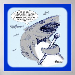 Sharkey Finatra Swimmin' Poster