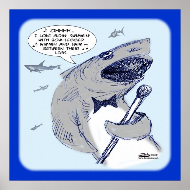 Sharkey Finatra Swimmin' Poster (Vorne)