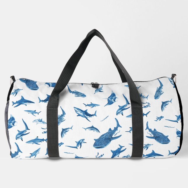 Sharks & Manta Rays｜Ocean Art Design Duffle Bag (Rückseite)