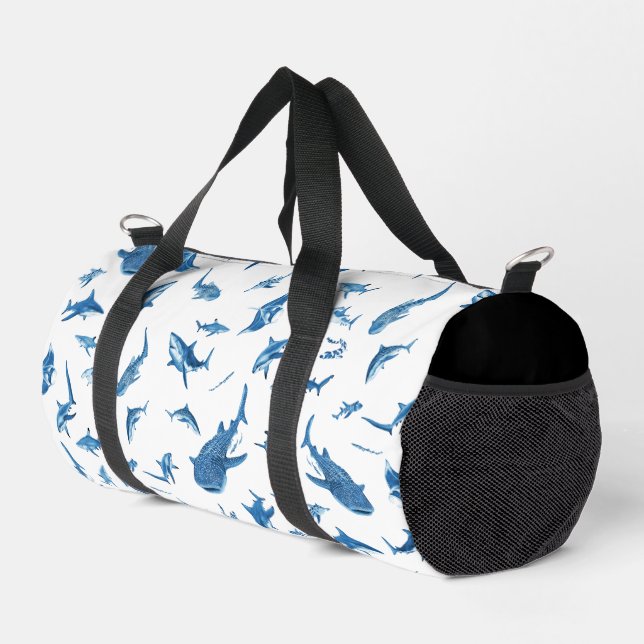 Sharks & Manta Rays｜Ocean Art Design Duffle Bag (Rechte Ecke)