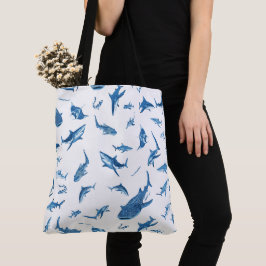 Sharks & Manta Rays|Ocean Art Design Tasche