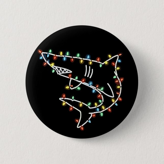 Sharks Tree Christmas Xmas Pet Animal Shark Lover  Button (Vorderseite)