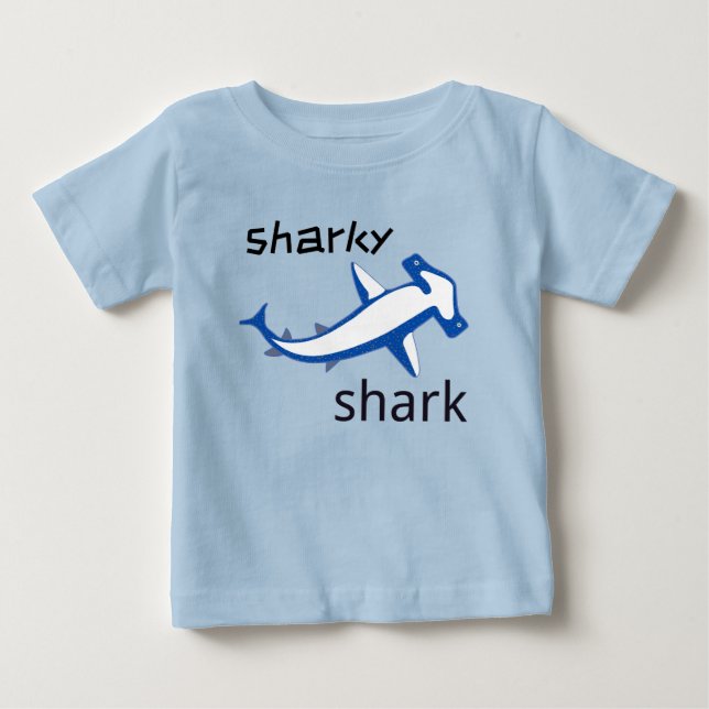 Sharky Shark Baby T - Shirt Light Blue (Vorderseite)