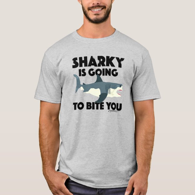 Sharky wird euch beim Design beißen - Männergrunds T-Shirt (Vorderseite)