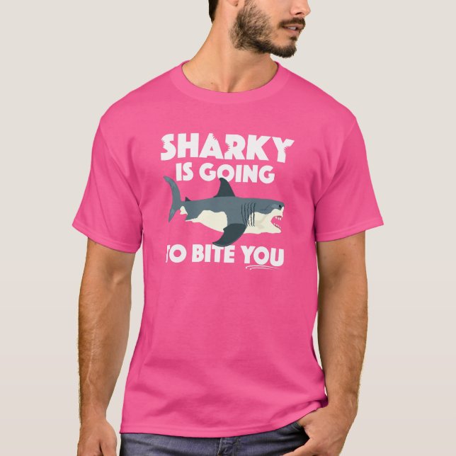Sharky wird Ihnen Design beibringen - Basic Dunkel T-Shirt (Vorderseite)