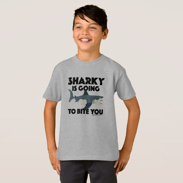 Sharky wird Ihnen Design beibringen - Kids's Basic T-Shirt (Vorne ganz)