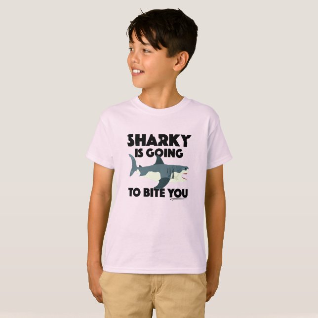 Sharky wird Ihnen Design beibringen - Kids's Basic T-Shirt (Vorne ganz)