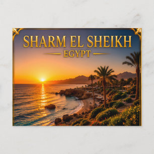 Sharm El Sheikh Ägypten Goldener Sonnenuntergang R Postkarte