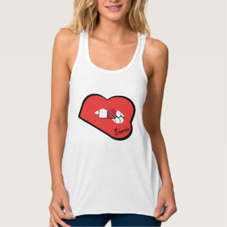 Sharnias Lippen Trinidad u. Tobago-Spitze (rote Tank Top